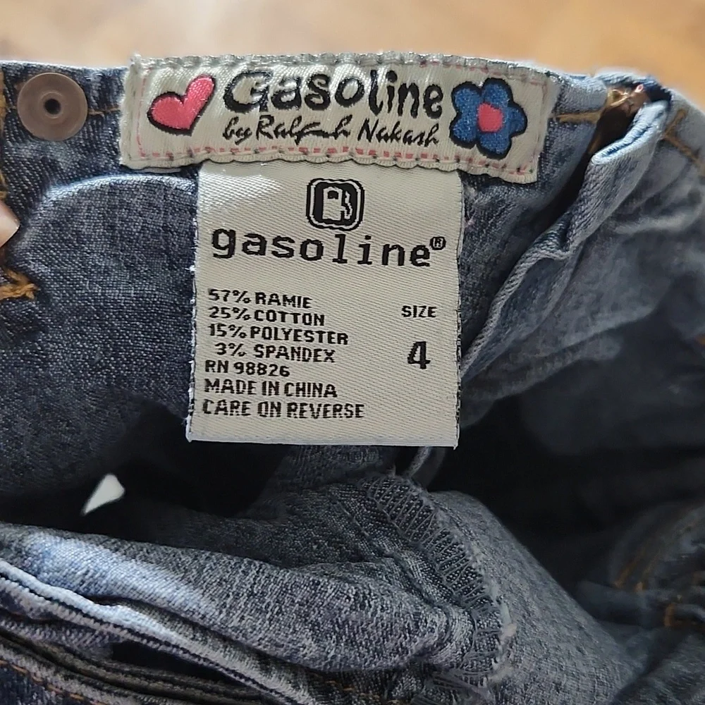 GASOLINE 4 Jean Side Zip Detail Mini Skirt with Belt Y2K